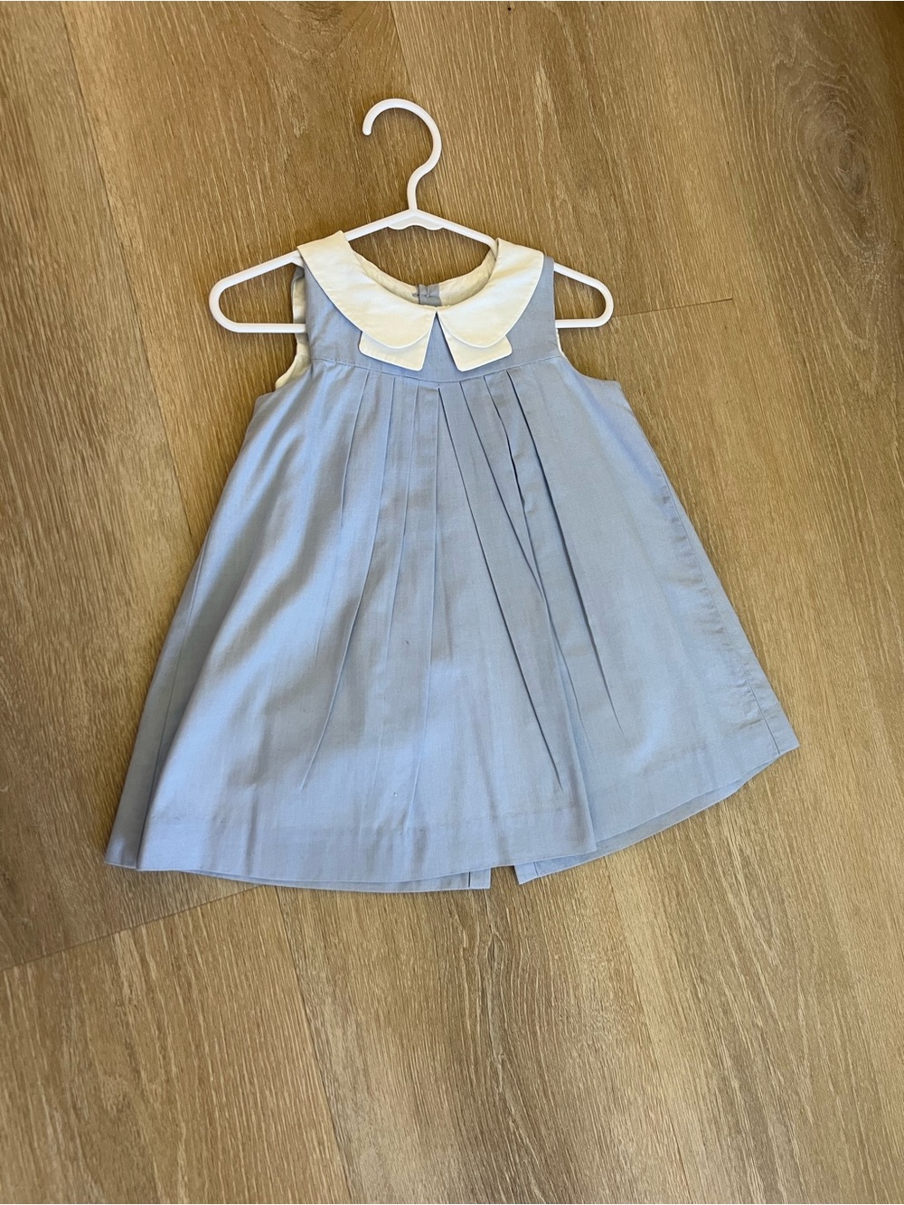 Jacadi Light Blue Dress with White Peter Pan Collar
